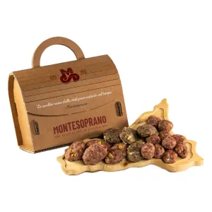 Tris di polpette siciliane: bag di cartone con tre tipi di polpette